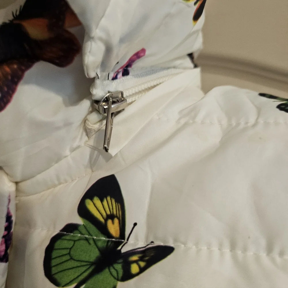 Dorami Toddler Adorable Butterfly Winter Jacket W Detatchable Hood & Bow On Back - Picture 3 of 8
